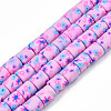 Handmade Polymer Clay Bead Strands CLAY-T020-10D-1