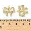 Brass Micro Pave Clear Cubic Zirconia Pendants KK-K365-25G-3