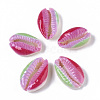 Printed Natural Cowrie Shell Beads X-SSHEL-R047-01-A09-2