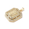 Brass Cubic Zirconia Pendants KK-Z050-32G-01-2