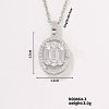 Minimalist Oval Luxury Fashion Brass Cubic Zirconia Pendant Necklaces Jewelry Accessory IH4177-1-1