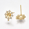 Brass Stud Earring Findings KK-T038-475G-2