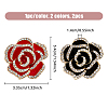 HOBBIESAY 4Pcs 2 Colors Cryatal Rhinestone Flower Brooch Pin JEWB-HY0001-08-2