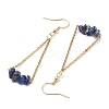 304 Stainless Steel with Natural Lapis Lazuli Dangle Earrings EJEW-JE06010-02-4