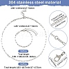304 Stainless Steel Paperclip Chains Necklaces & Bracelet Jewelry Sets SJEW-SC0001-07P-2