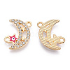 Moon Alloy Enamel Connector Charms ENAM-T013-13KC-03-1