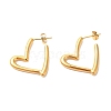 Ion Plating(IP) 304 Stainless Steel Heart Stud Earrings EJEW-E286-12G-1