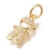 Brass Micro Pave Cubic Zirconia Pendants KK-Q001-16G-2