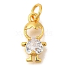 Rack Plating Brass Micro Pave Cubic Zirconia Charms KK-I716-23G-01-1