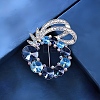 Flower Alloy Rhinestone Brooches for Backpack Clothes PW-WG5389A-01-1