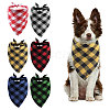 Globleland 6Pcs 6 Colors Tartan Pattern Polyester Dog Bandanas AJEW-GL0001-98-1