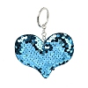 PVC Reflective Sequin Heart Pendant Keychain KEYC-L033-01P-07-1