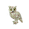 Resin Sakura Owl Figurine Statue for Home Office Desktop Ornament PW-WGE0F0E-05-1