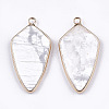 Natural Howlite Pendants G-T112-25F-2