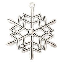 Tibetan Style Alloy Snowflake Big Pendants TIBEP-5252-AS-LF