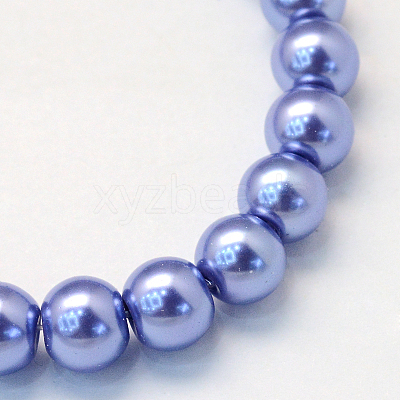 Baking Paint Pearlized Glass Pearl Round Bead Strands HY-Q330-8mm-09-1