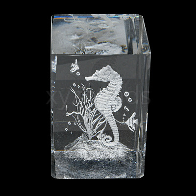 3D Laser Engraving Animal Glass Figurine DJEW-R013-01C-1