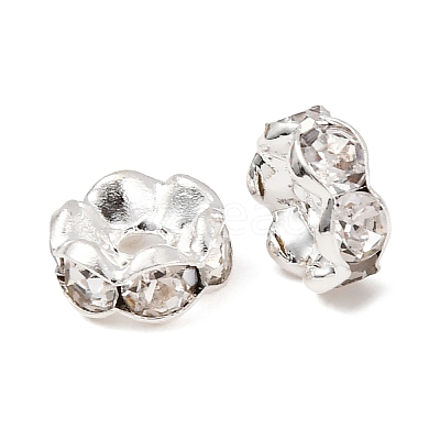 Brass Rhinestone Spacer Beads RB-A014-L7mm-01S-1