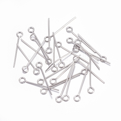 Tarnish Resistant 304 Stainless Steel Eye Pins STAS-O105-01P-0.6x20mm-1