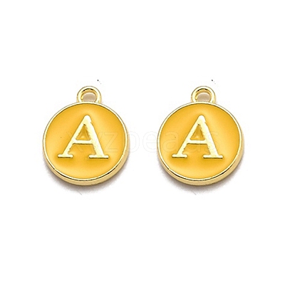 Golden Plated Alloy Enamel Charms ENAM-Q437-13A-1