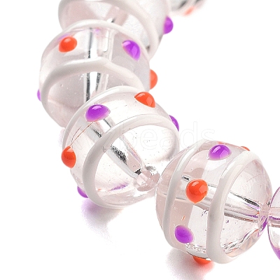Glass with Enamel Beads Strands GLAA-M047-01B-1