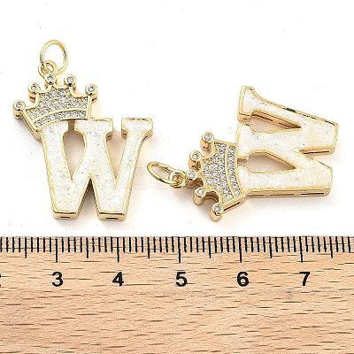 Brass Micro Pave Clear Cubic Zirconia Pendants KK-G498-01W-02-1