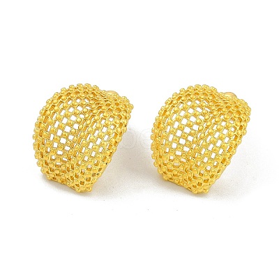 Hollow Camber Brass Stud Earrings EJEW-Q391-21G-02-1