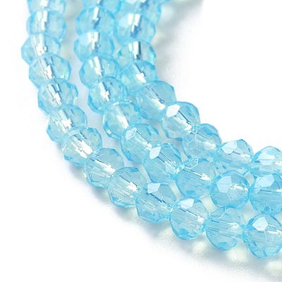 Baking Paint Transparent Glass Beads Strands DGLA-A034-J4MM-D08-1