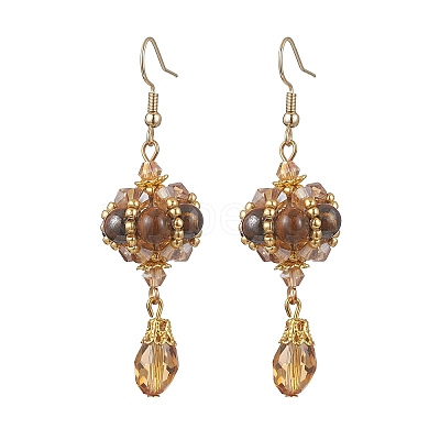 Natural Tiger Eye Dangle Earrings EJEW-MZ00669-02-1