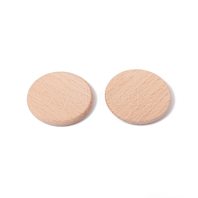 Unfinished Natural Beech Wood Cabochons WOOD-E010-10-1