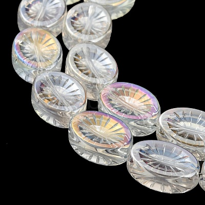 AB Color Plated Electroplate Transparent Glass Beads Strands EGLA-G037-13A-AB02-1