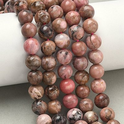 Natural Rhodonite Beads Strands G-S333-8mm-029-1