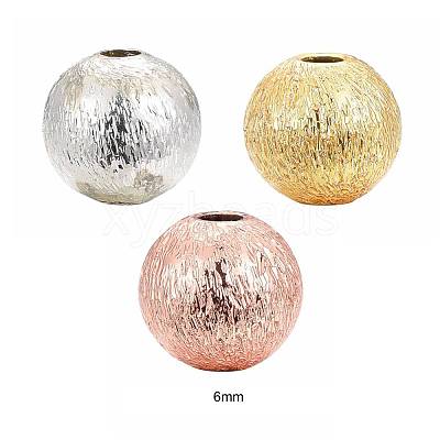 30Pcs 3 Colors Brass Textured Beads Set KK-LS0001-07-1
