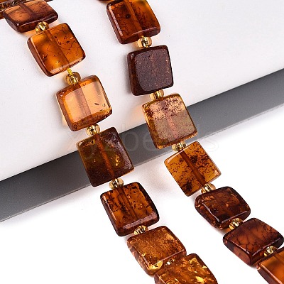 Natural Bloody Amber Beads Strands G-N371-15A-01-1