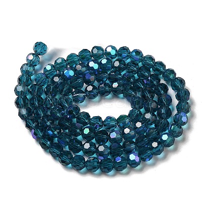 Electroplate Transparent Glass Beads Strands X-EGLA-A035-T6mm-L12-1