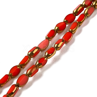 Electroplate Opaque Color Glass Beads Strands EGLA-Q127-A01-02C-1