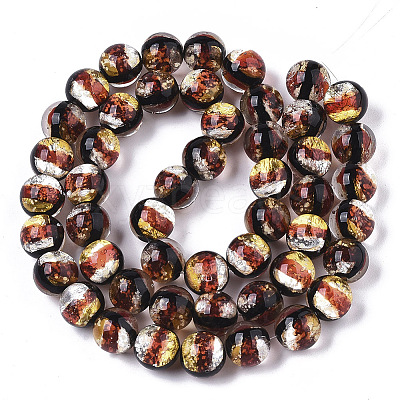 Handmade Silver Foil Glass Lampwork Beads Strands FOIL-T003-03C-1