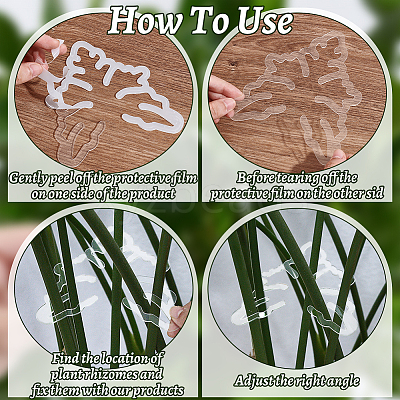 Leaf Shape Acrylic Plant Growth Fixator DIY-WH0430-933A-1