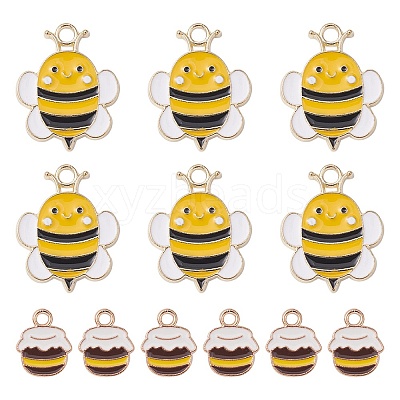 12Pcs 2 Styles Alloy Enamel Pendants ENAM-YW0003-18-1