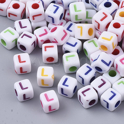 White Opaque Acrylic Beads MACR-R869-01L-1
