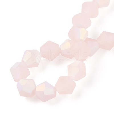 Imitation Jade Bicone Frosted Glass Bead Strands EGLA-A039-J6mm-MB07-1