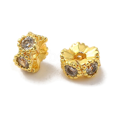 Brass Micro Pave Cubic Zirconia Beads KK-C072-22G-01-1