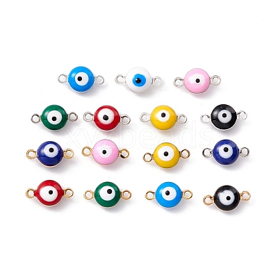 Brass Enamel Connector Charms KK-K263-03-1