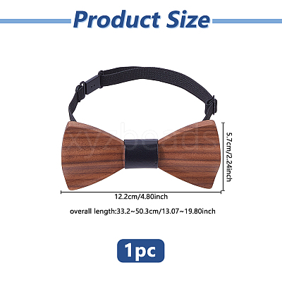 Adjustable Wood Bow Ties for Bridegroom AJEW-WH0455-340-1