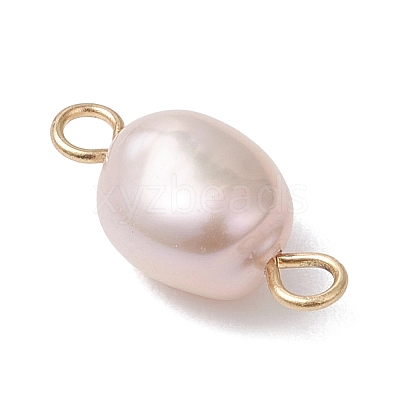 Natural Cultured Freshwater Pearl Potato Links Connector Charms PALLOY-JF04790-1