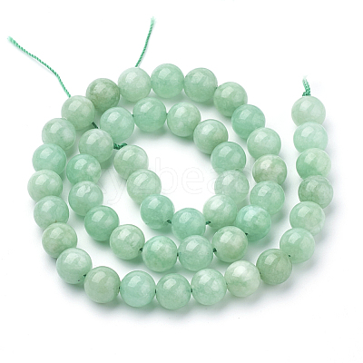 Natural Myanmar Jade/Burmese Jade Beads Strands G-T064-22-6mm-1