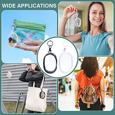 4Pcs 2 Colors Oval Transparent PVC Mini Cable Organizer Zipper Bags AJEW-PH0012-02-1