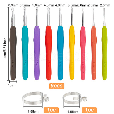 2Pcs 2 Styles Alloy Yarn Guide Finger Holders DIY-NB0010-24-1