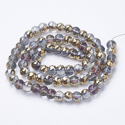 Electroplat Glass Beads Strands X-EGLA-Q092-8mm-A04-1