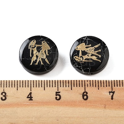 Dyed Black Synthetic Turquoise Beads G-F775-B12-1